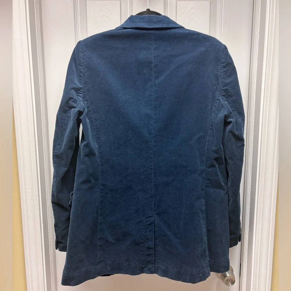 Piazza Sempione Blue Corduroy Double-Breasted Blazer – Size 44 (Made in Italy) - Picture 12 of 15